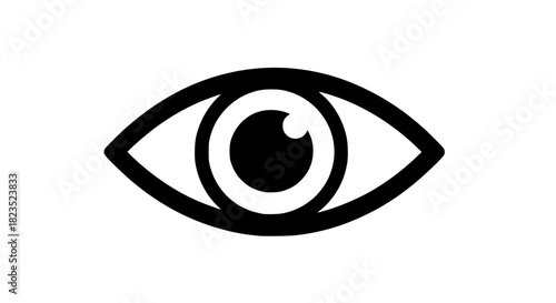 Black human eye icon vector illustration symbol design element