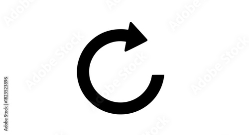 Vector illustration of a circular arrow symbol, a refresh icon design element