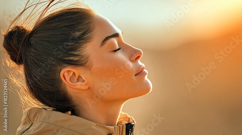 dreamy warm backlit portrait soft haze and muted contrast