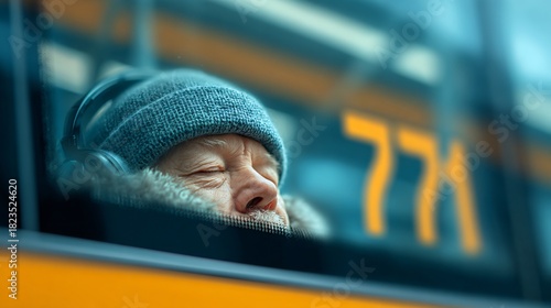 city bus window reflection capturing tired eyes storytelling