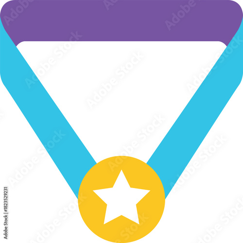 Esport champion award medal icon with a star, representing first place victory and achievement in a digital competition