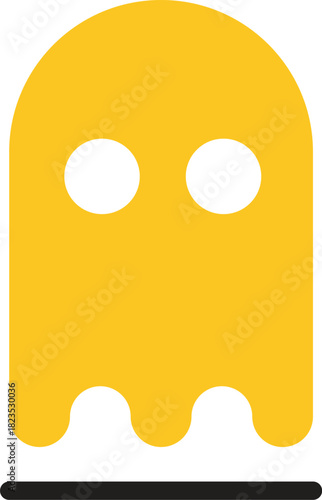 Yellow Ghost Icon for Halloween, App, and Website Design