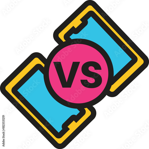 Smartphone Versus Battle Concept - Two Devices Facing Off With A VS Symbol Overlay
