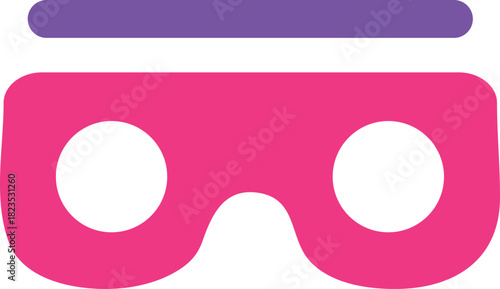 Vibrant virtual reality headset icon for modern gaming technology and interactive digital entertainment applications