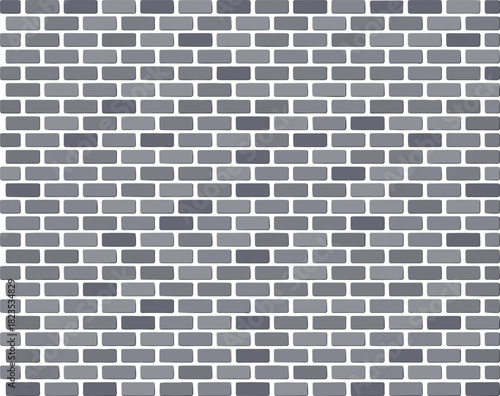Grey brick wall texture background, seamless pattern of stone blocks isolated on white for construction, architecture, urban design, and wallpaper