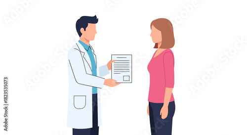 Doctor Explaining Test Results to Patient in Consultation.