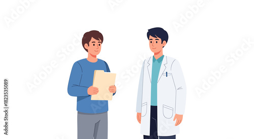Patient consulting with doctor about medical results and health concerns.