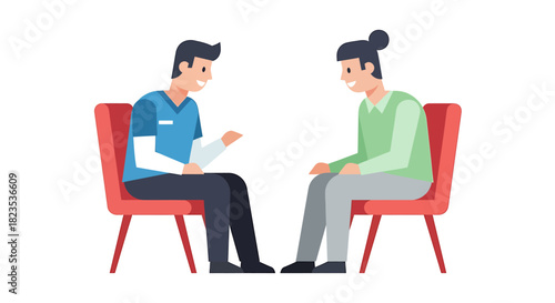Therapist and Patient in Counseling Session.