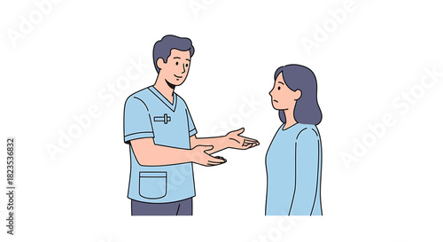 Healthcare professional consulting with a patient, offering medical advice.