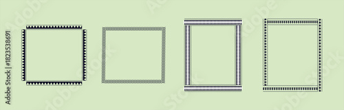 Celtic Irish knot border patterns with repeating geometric interlaced designs decorative frames. Traditional ornamental strips with endless loops crosses for textile, vector illustration.