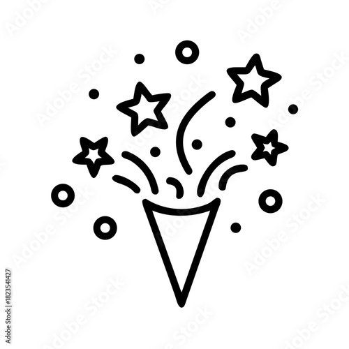 Celebration Icon Festive Confetti and Star Burst for Events and Parties