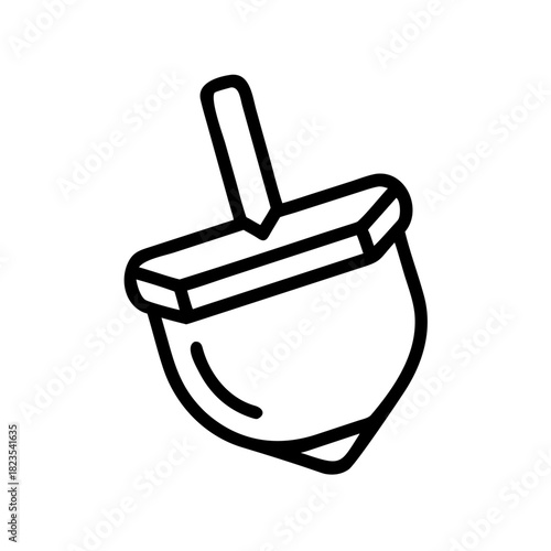 Minimalist Dreidel Illustration Hanukkah Symbol in Outline