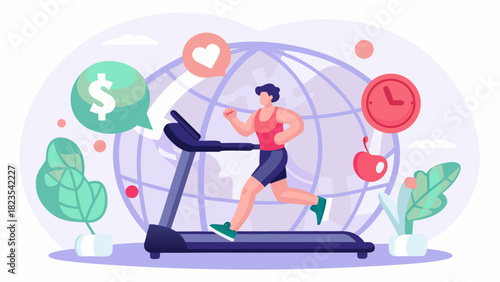 Global health and wellness journey running towards a fitter future with financial and time investments