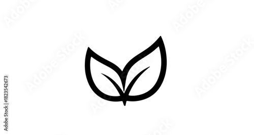 The image shows a website interface with several black and white icons of leaves, likely for a design resource library.