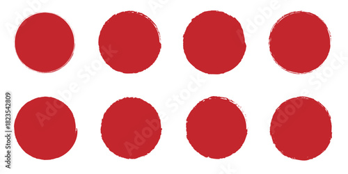 Grunge circles . Vector stamp texture . Grunge circle brush isolated on white background.  paint grunge circle. Brush stroke vector.  eps 10