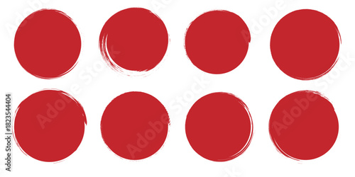 Vector art of  colorful circles with rough brush stroke textures isolated circle, grunge crayon stamp. on white background .  eps 10