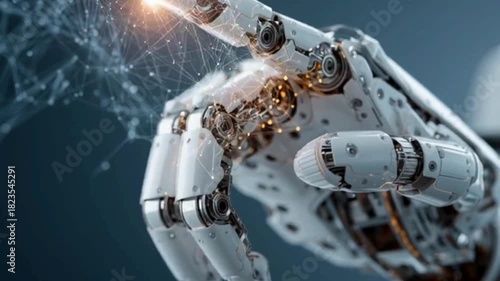 Advanced Robotic Arm Performing Precision Movement – Modern AI Technology