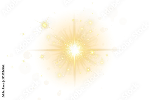 Foto Soft warm light expands outward as a yellow explosion png with subtle glow rays