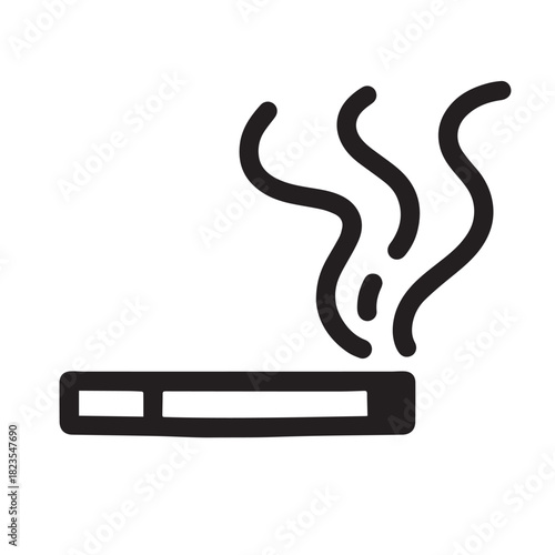 cigarette icon with outline style