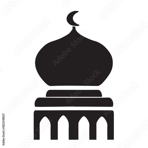 silhouette icon of a mosque or prayer room