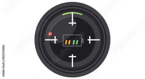 battery level indicator showing charge status on a futuristic display ideal for tech blogs emphasizing energy and technological advancement