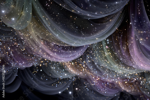 Celestial Tulle Curtains with Starlit Patterns for Dreamy Night Decor and Elegant Design