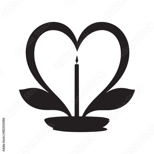 Candle Flame Amidst Elegant Petals Symbol of Serenity, Light, and Spiritual Reflection.