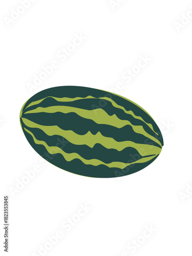 fresh whole watermelon on white background