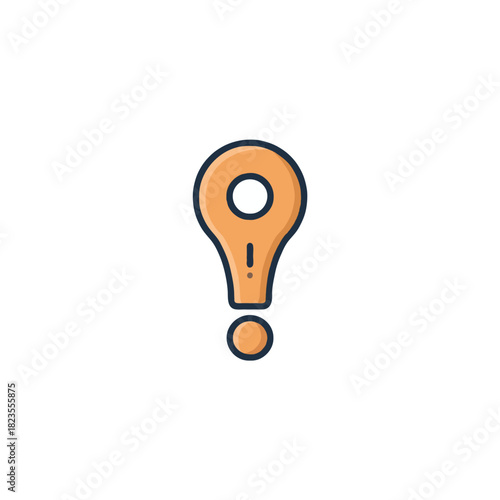 Stylized map pin illustration conveying location finding with a smooth modern aesthetic design