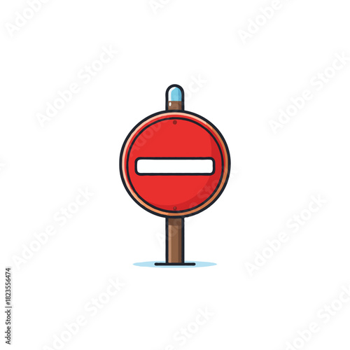 Symbolic depiction of a red stop sign conveying the message of prohibition or restriction in