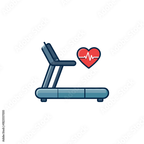 Treadmill cardio exercise for healthy lifestyle and physical wellbeing promoting fitness and