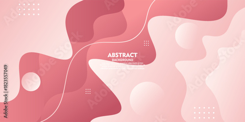 A geometric business banner design in soft, solid, and colorful red. Creative banner design with wave shapes for templates. Vector Eps10