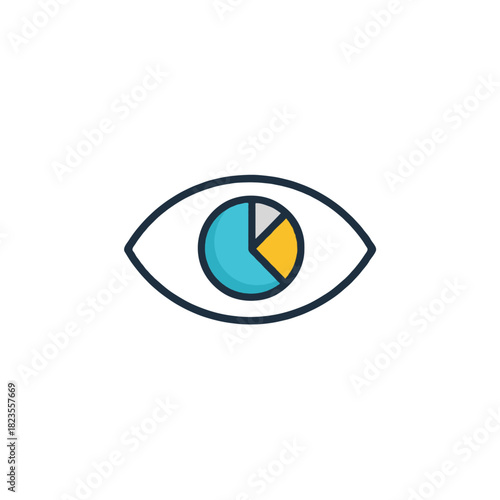 Visualizing business performance: A conceptual icon representing analytical insight and market