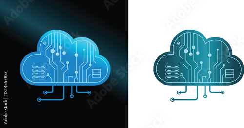 AI cloud server vector icon
