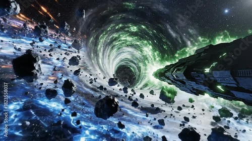 Wallpaper Mural Cosmic vortex abstract digital illustration with stars and nebulae Torontodigital.ca