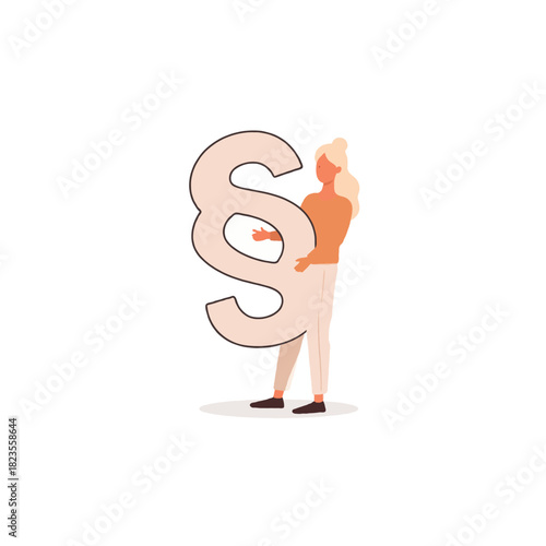 Woman embracing law symbol fostering justice equality safeguarding rights legal expertise advocacy