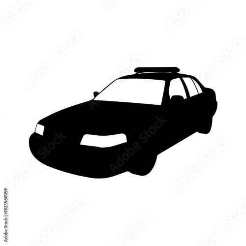 Stylized silhouette of a police patrol vehicle representing law enforcement and public safety