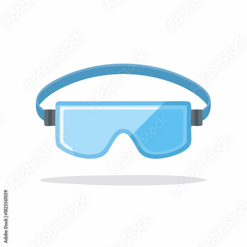 Blue safety goggles for eye protection personal protective equipment in laboratory medical and industrial settings
