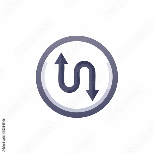 Double Arrow Circular Graphic Symbolizing Change Direction and Reversal