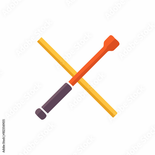 Two Crossed Drumsticks For Percussion Music Performance Or Practice