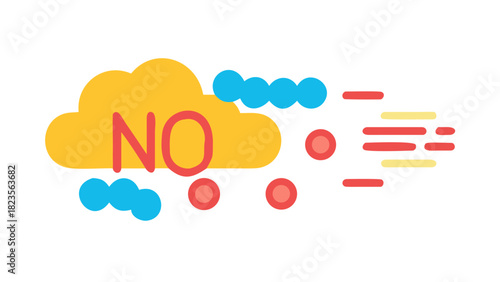 Icon showing Nitrogen Dioxide pollution emitting from a cloud