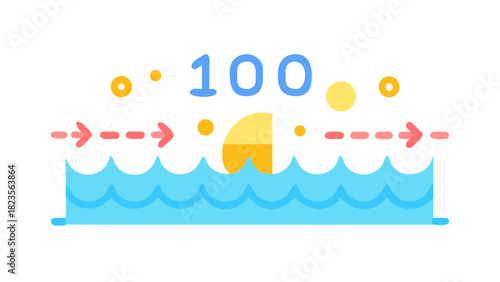 Icon representing water boiling to 100 degrees Celsius