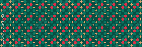 Seamless pattern with geometric shapes and stars. Repetitive holiday design for Christmas and New Year. Abstract festive background for wrapper or fabric.