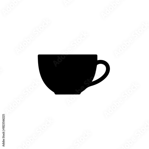 Stylized black silhouette icon of a coffee or tea beverage cup