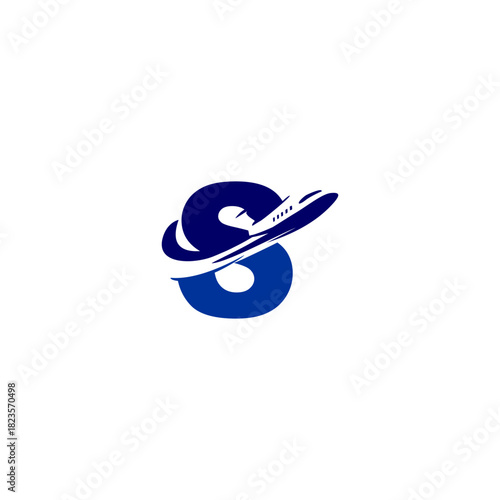 A modern airplane taking off and forming a unique letter monogram. Perfect for aviation brands, travel agencies, logistics companies, and dynamic visual identity designs.