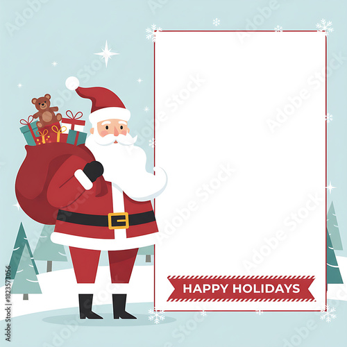 Happy Holidays Santa Claus Photo Frame