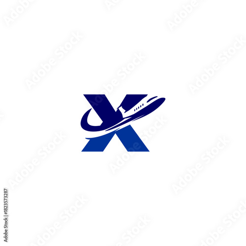 A modern airplane taking off and forming a unique letter monogram. Perfect for aviation brands, travel agencies, logistics companies, and dynamic visual identity designs.