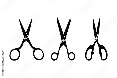Scissors set. Flat icon style. Collection scissors icon . Scissors icon set isolated on white background . eps 10