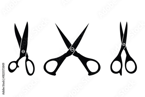 Scissors icon set. Silhouette of open scissors. Scissors logo icon. scissor icon vector collection . eps 10  