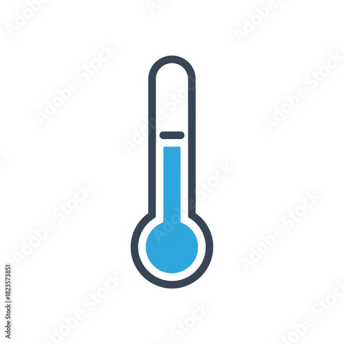 Thermometer Icon Indicating Cold Temperatures, Healthcare, and Weather